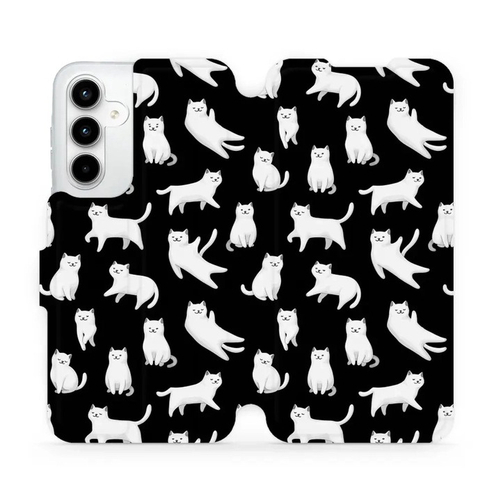 Husa, Mobiwear - Book - V163S pentru Samsung Galaxy A35 5G, Pisicute Luna