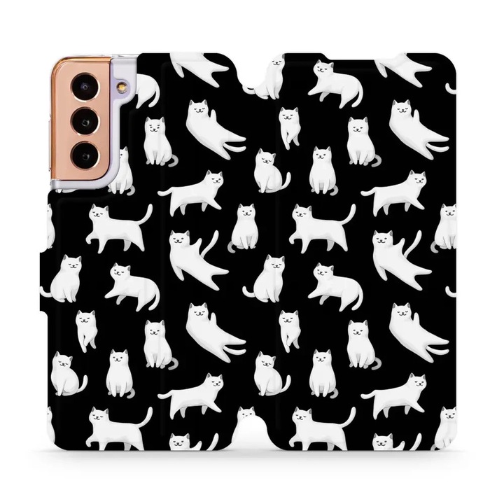 Tok, Mobiwear - Book - V163S kompatibilis Samsung Galaxy S21, Holdas Cicák