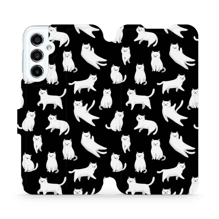 Husa, Mobiwear - Book - V163S pentru Samsung Galaxy M34 5G, Pisicute Luna