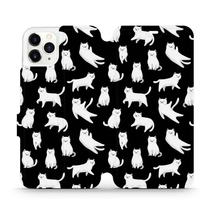 Калъф, Mobiwear - Book - V163S за iPhone 11 Pro Max, Лунни Котенца