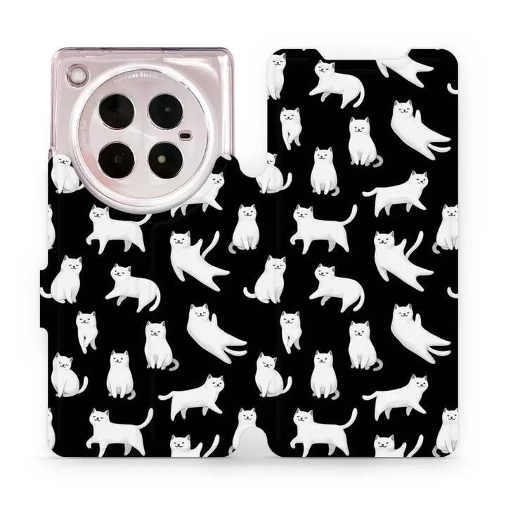 Husa, Mobiwear - Book - V163S pentru Infinix Zero 40 5G, Pisicute Luna