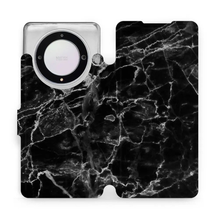 Husa, Mobiwear - Book - V056P pentru Honor Magic5 Lite, Marmura Neagra