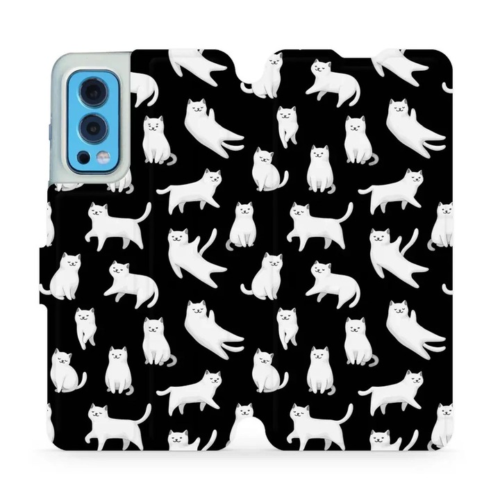 Калъф, Mobiwear - Book - V163S за OnePlus Nord 2 5G, Лунни Котенца
