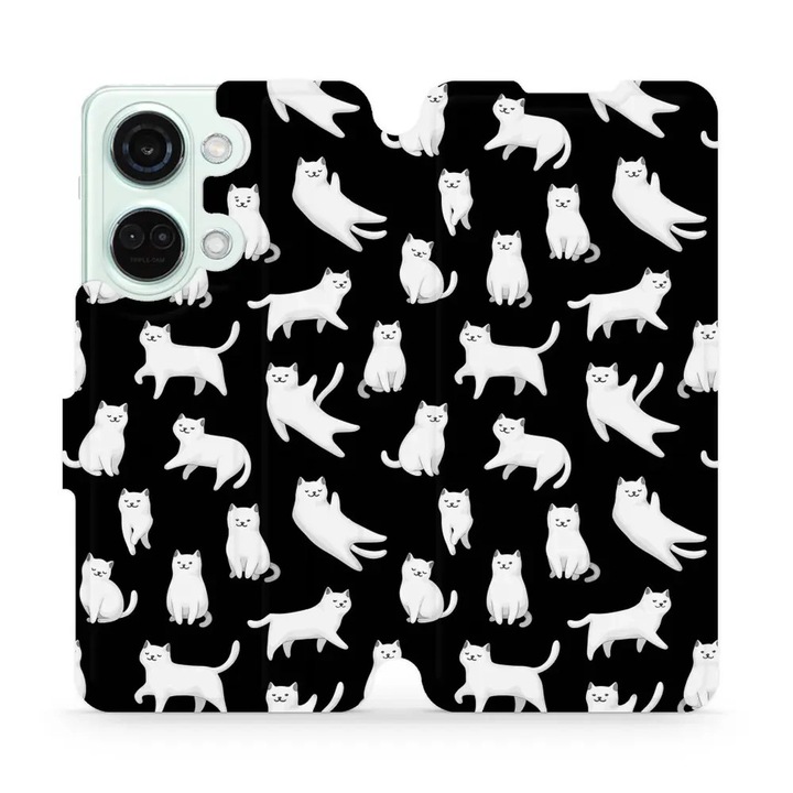 Калъф, Mobiwear - Book - V163S за OnePlus Nord 3, Лунни Котенца