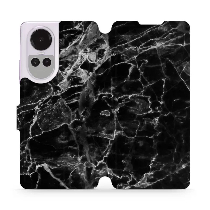 Husa, Mobiwear - Book - V056P pentru Oppo Reno10 Pro 5G, Marmura Neagra