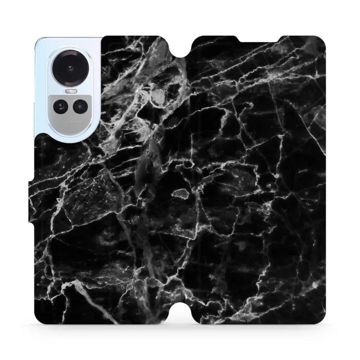 Husa, Mobiwear - Book - V056P pentru Oppo Reno10 5G, Marmura Neagra
