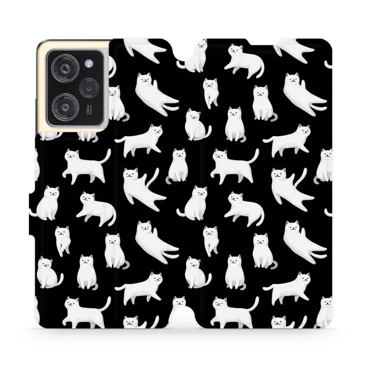 Husa, Mobiwear - Book - V163S pentru Xiaomi POCO X5 Pro, Pisicute Luna