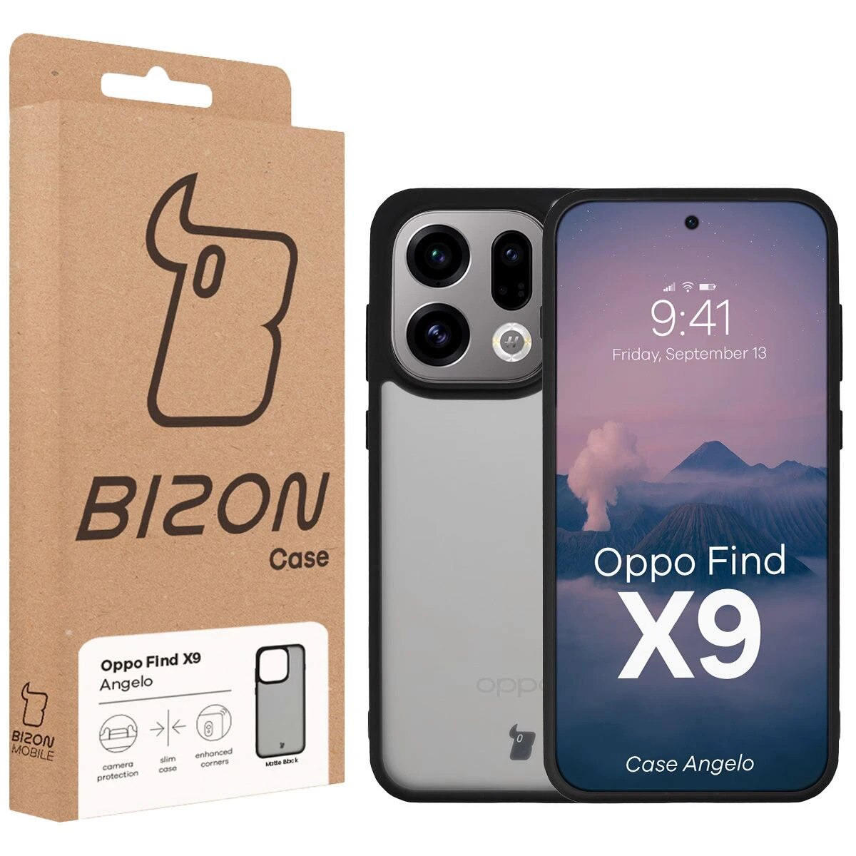 Husa, Bizon Case Angelo pentru Oppo Find X9, Colorata Cu Rama Neagra