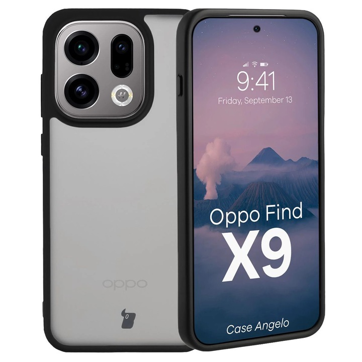 Калъф Bizon, Case Angelo, За Oppo Find X9, Цветен, Черна рамка