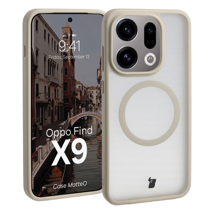 Калъф Bizon, Case MatteO, За Oppo Find X9, Опушено бежово