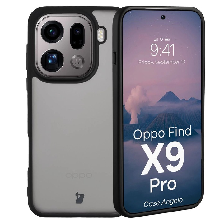 Калъф Bizon, Case Angelo, За Oppo Find X9 Pro, Цветен, Черна рамка
