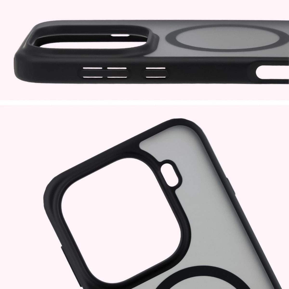 Husa, Bizon Case MatteO pentru Oppo Find X9 Pro, Fumuriu-Negru