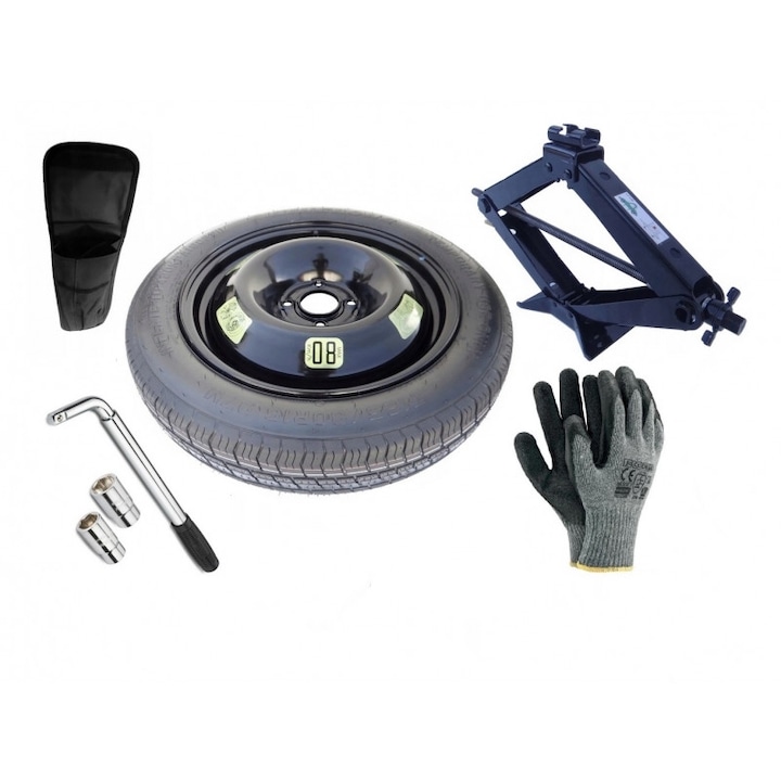 Set Roata de rezerva DACIA SANDERO Stepway III R16 4x100x60.1, cheie pentru roti, cric, husa pentru cric