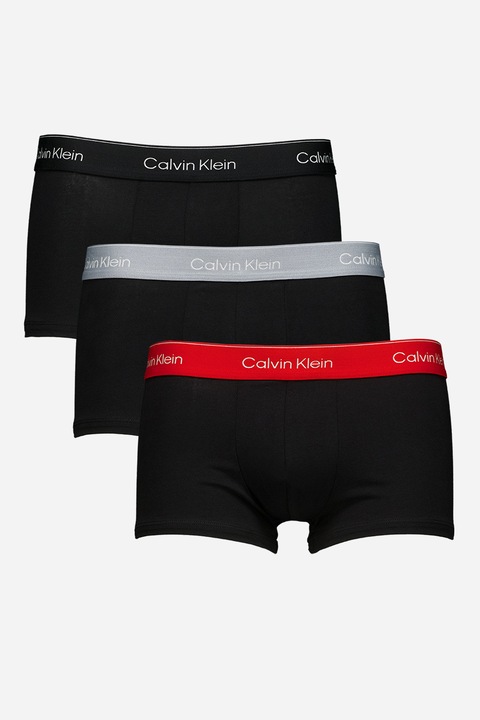 CALVIN KLEIN, Set de boxeri cu logo - 3 Perechi, Negru, Rosu vermillion, M