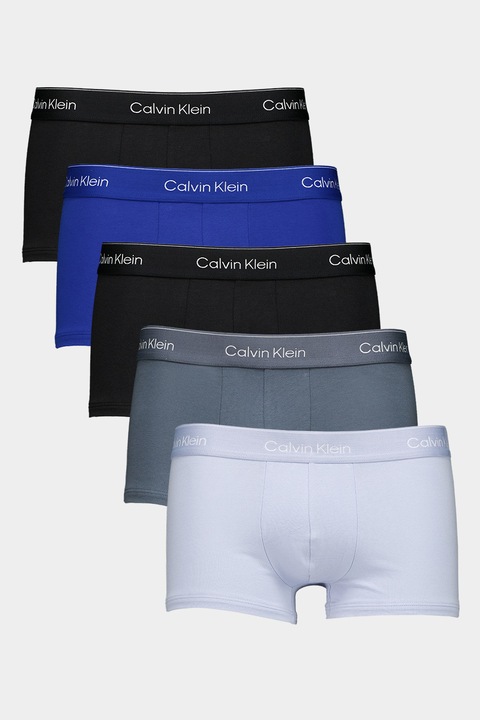 CALVIN KLEIN, Боксерки с лого - 5 чифта, Черен/Светлосин/Tъмносив
