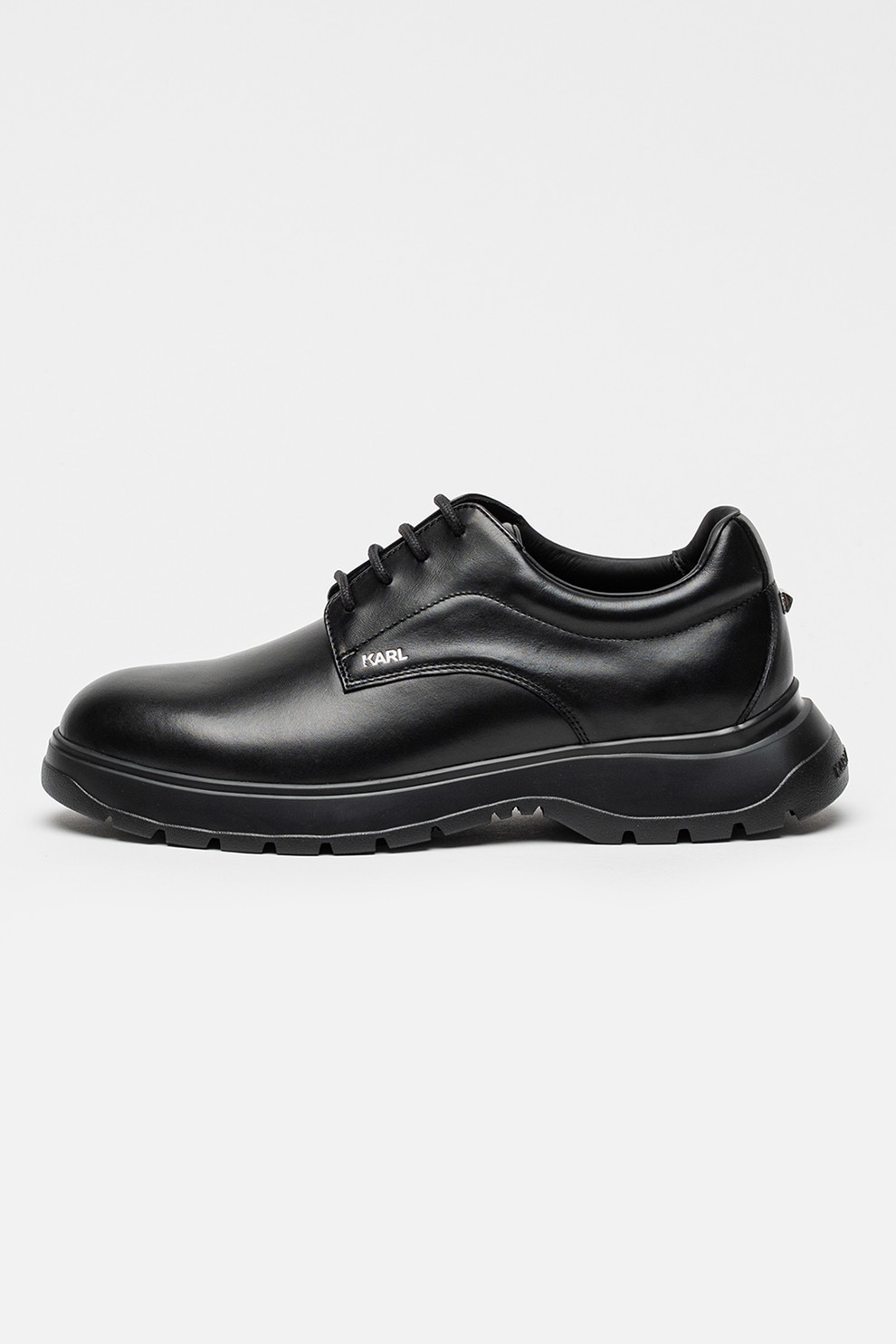 Karl Lagerfeld, Pantofi din piele cu model uni, Negru, 43