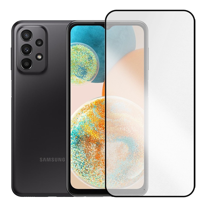 Folie de Sticla Mata pentru Samsung Galaxy A23 5G, StealthFusion Matte Glass, Sticla Securizata, Anti-Glare, Contur Negru, Compatibila Senzor Amprenta, Anti-Zgarieturi, Claritate Full HD, Anti-Amprenta, Ultra-Rezistenta, Transparenta