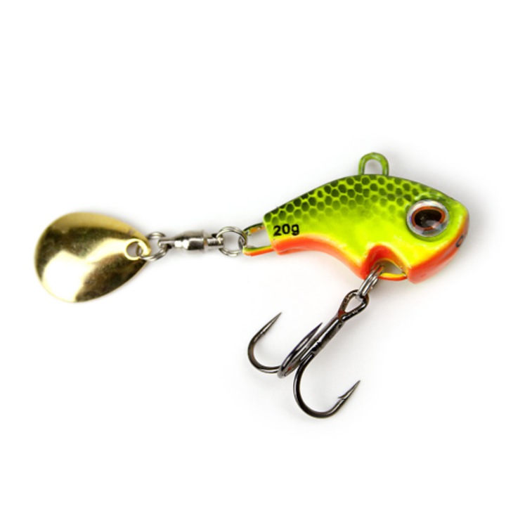 Spinner Lucky Fish 2.6cm, 10g, culoare D, greutate frontala, carlig triplu