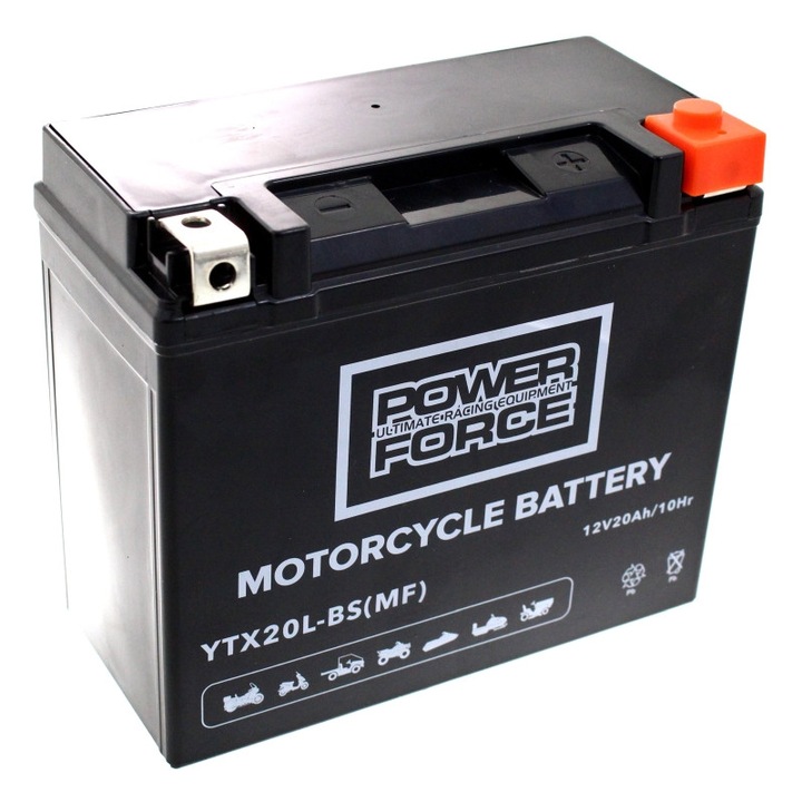 Acumulator moto POWER FORCE YTX20L-BS, 12V, 20Ah