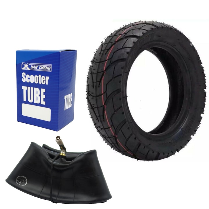 Комплект пътна гума TUOVT 80/65-6 и въздушна вътрешна гума Xuancheng 10x2.50" 90/90 Valve 90/90 за KuKirin G2 Max, G3 Pro, Zero 10X