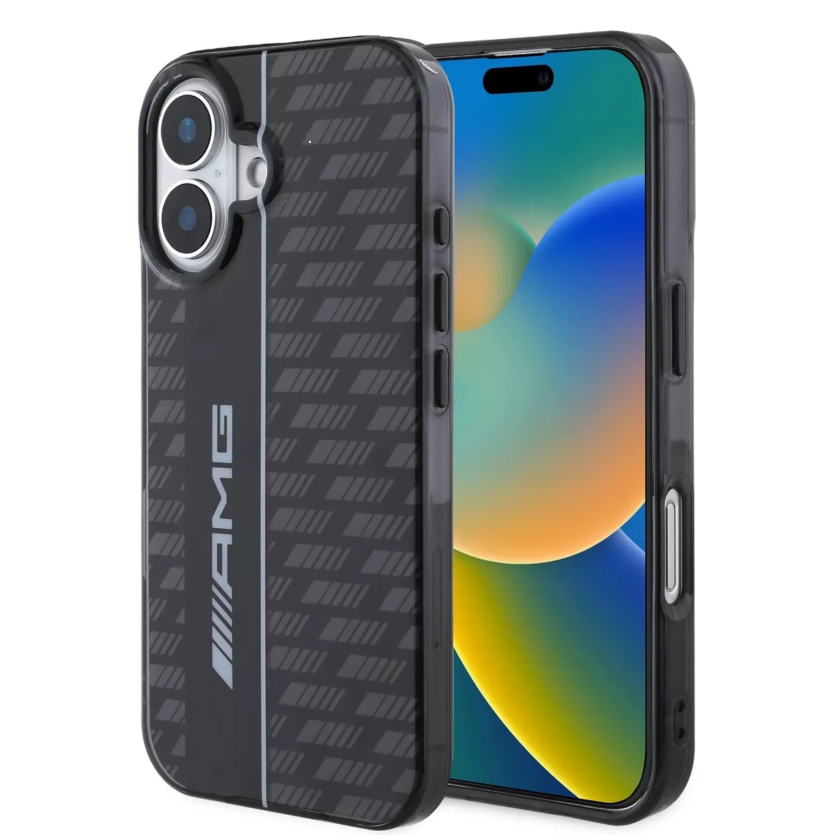 Carcasa telefon, DKNY, design checkered, MagSafe, neagră, pentru iPhone 16