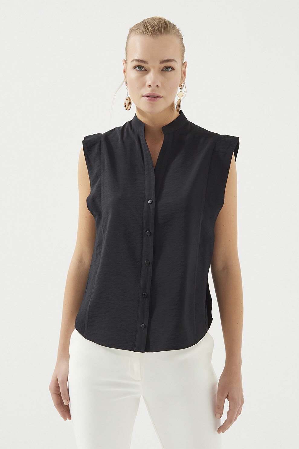 Just Like You, Camasa-tunica fara maneci, Negru, 34