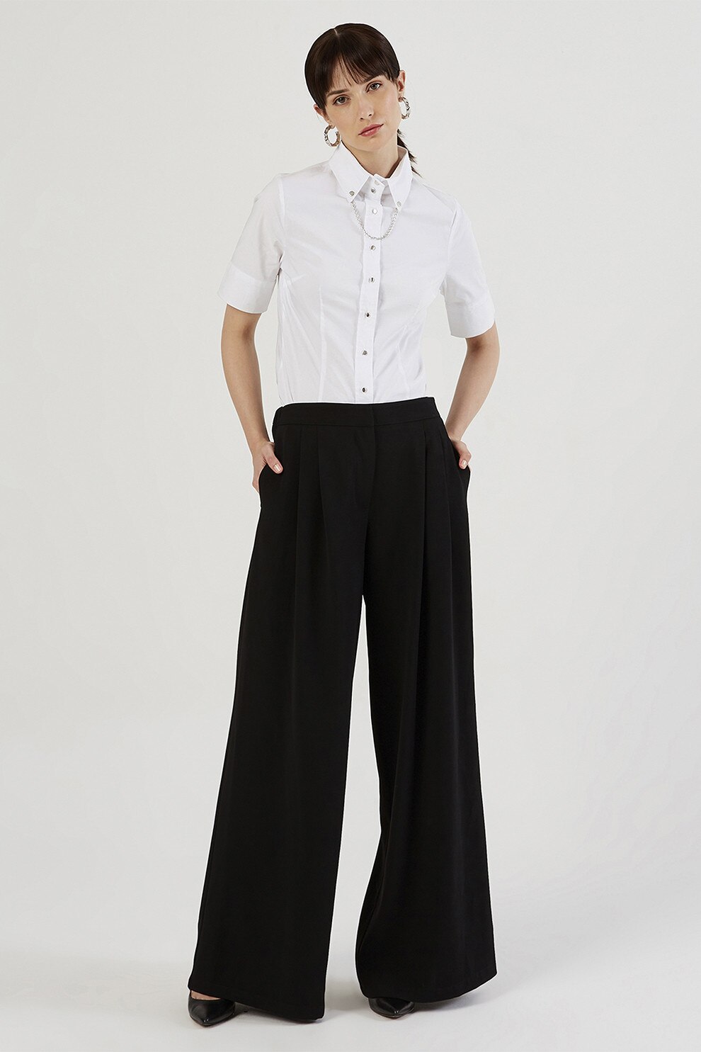 Just Like You, Pantaloni cu croiala ampla, Negru, 40