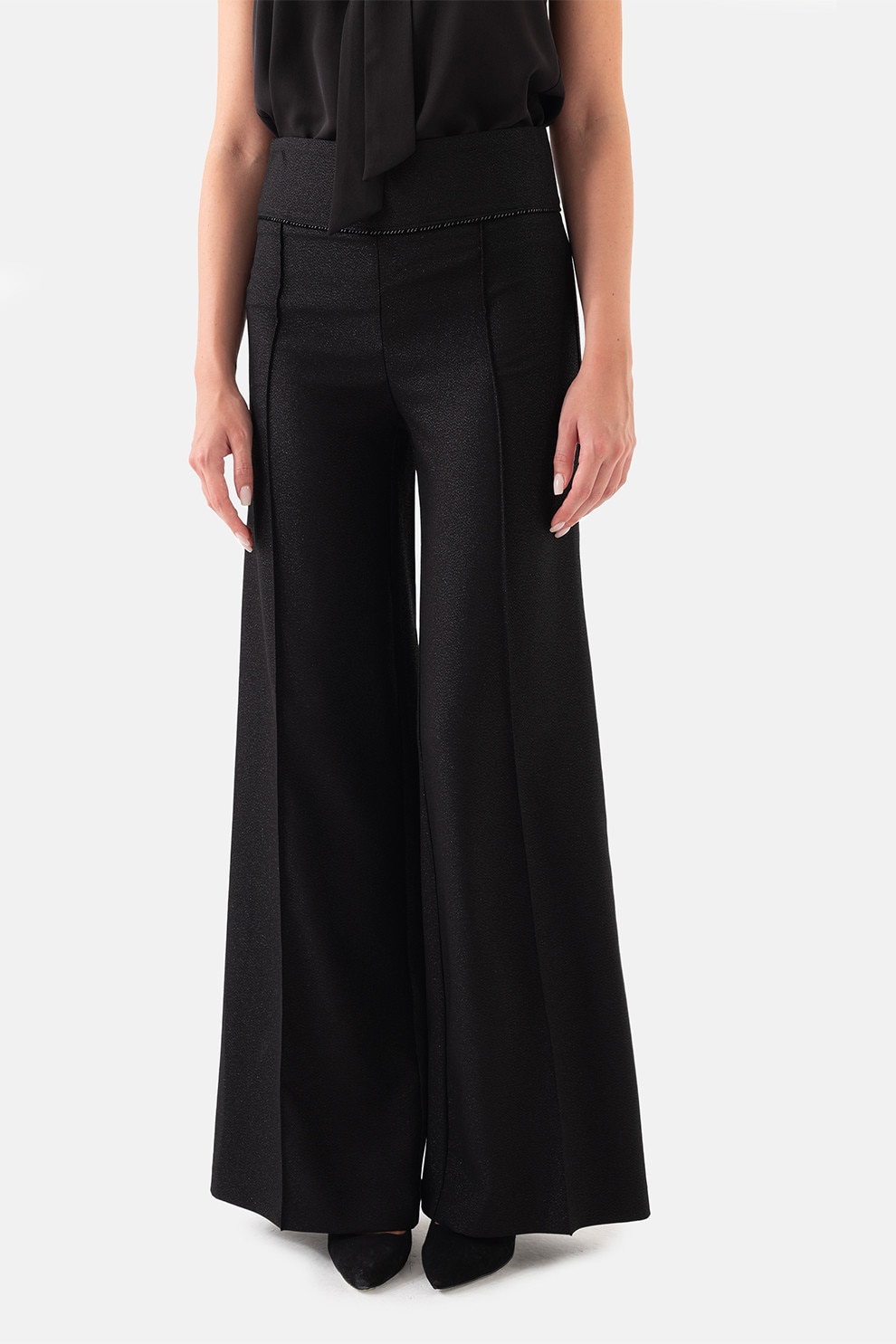 Just Like You, Pantaloni evazati cu talie inalta, Negru, 36