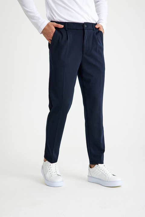 Just Like You, Pantaloni conici cu pliuri inversate pe partea din fata, Bleumarin