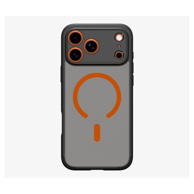 Husa Spigen Pentru iPhone 17 Pro Max, Ultra Hybrid MagSafe, Protectie La Camere si Colturi, Functie MagSafe, Frost Negru- Orange