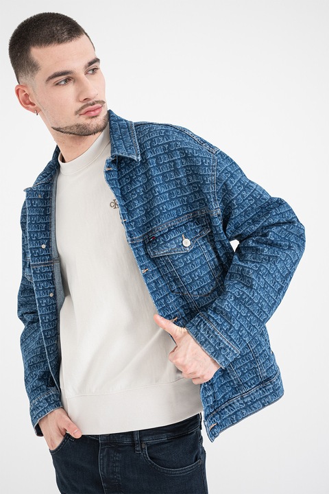Tommy Jeans, Яке от деним с принт, Тъмносин