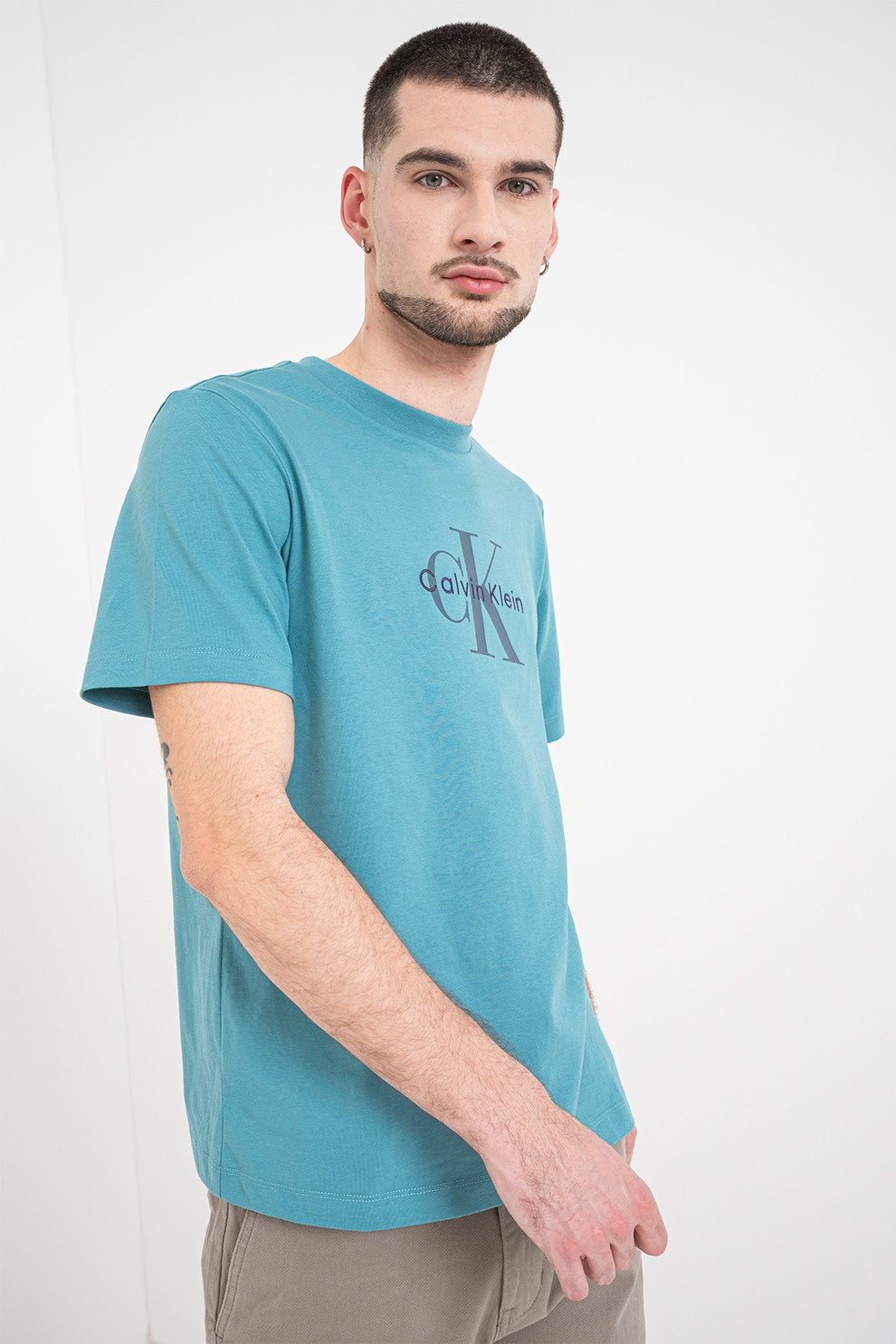 CALVIN KLEIN JEANS, Tricou din bumbac cu imprimeu logo, Verde deschis, XL
