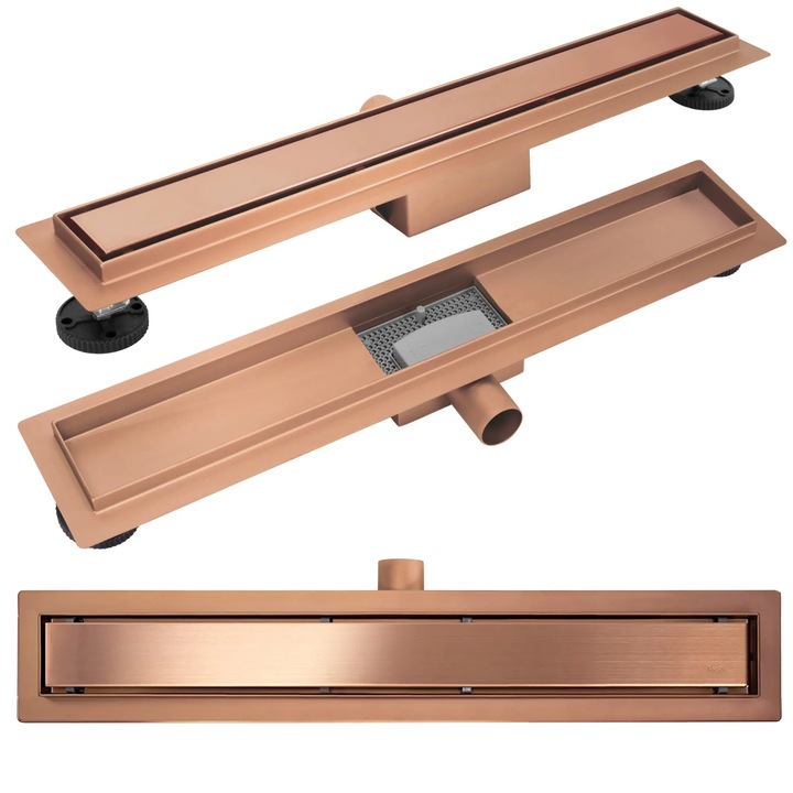 Rigola de dus Rea, Neox 50, cupru periat, 50X11X5CM