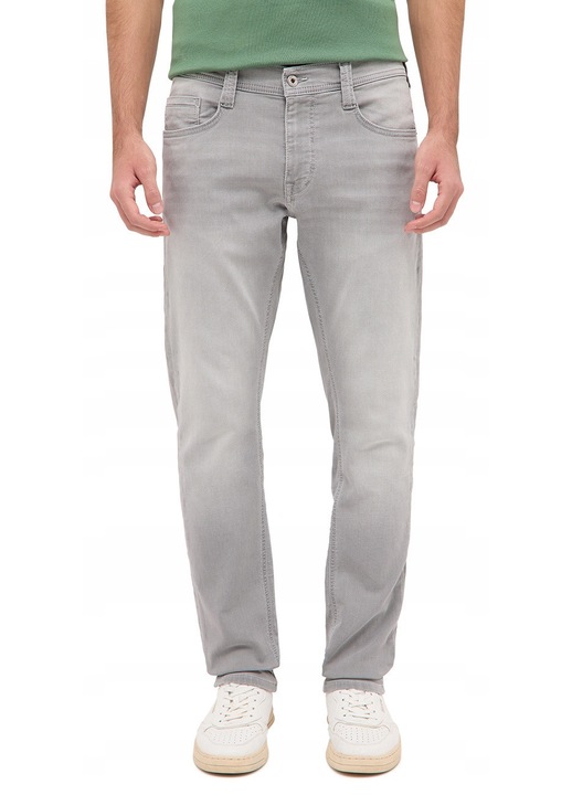 Ferfi farmer, Mustang, Oregon Slim K, Slim Fit, Alacsony derek, Cipzar, Hosszu, 5 zseb, Pamut, Szürke, W32-L32