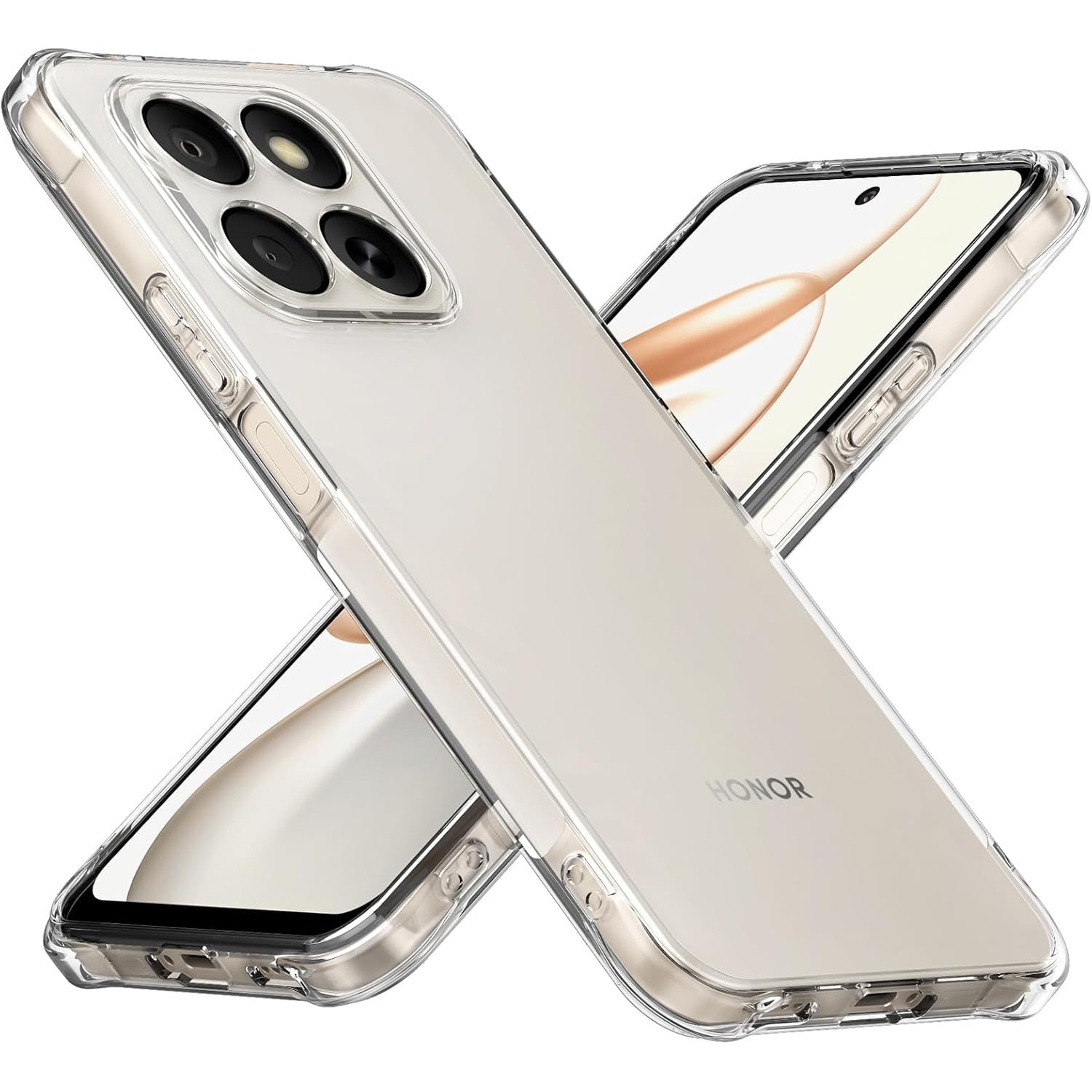 BestCase® Husa Anti Shock + Folie de sticla inclusa, Compatibil cu Honor X7d / 400 Smart, Airbag 4 Corners, Transparent