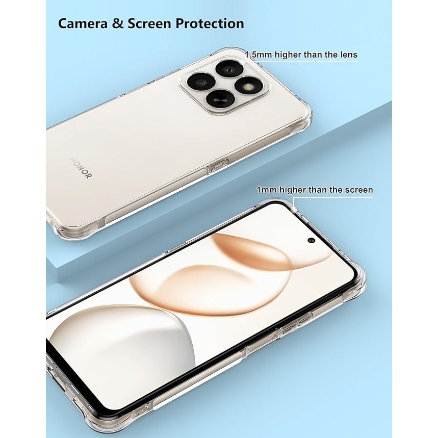BestCase® Husa Anti Shock + Folie de sticla inclusa, Compatibil cu Honor X7d / 400 Smart, Airbag 4 Corners, Transparent