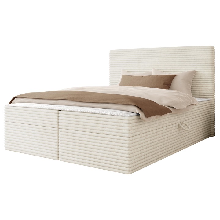 Pat boxspring Welian 180x200, MIRJAN 24, cremos, 183x206x112 cm