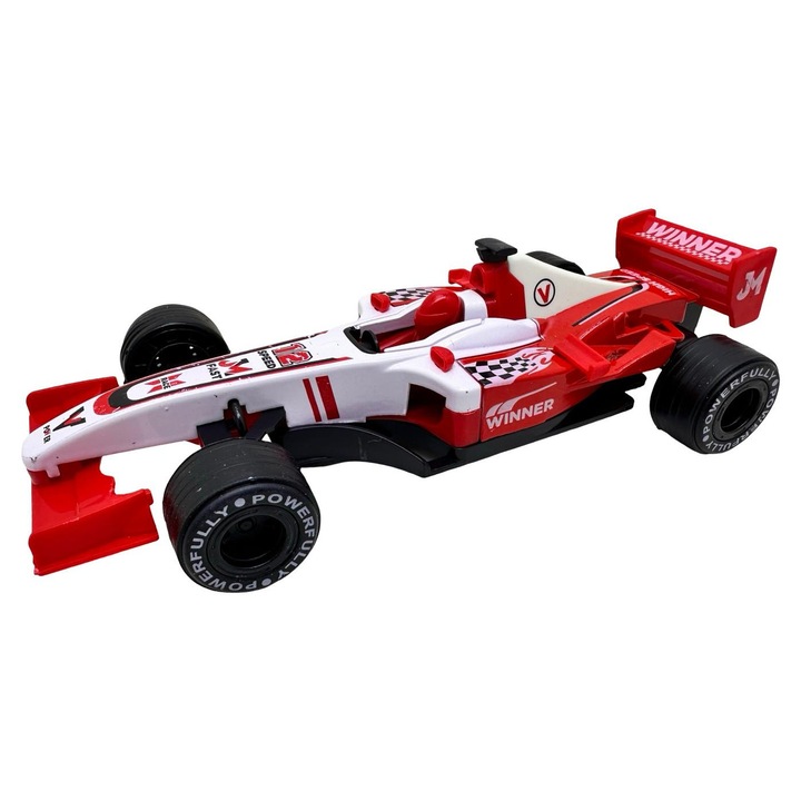 Macheta Formula 1 Warrior rosie 1:20 replica plastic si metal pull-back roti late