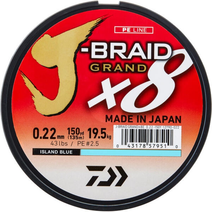 Zsinór Daiwa J-Braid Grand X8E Kék 0.16mm / 10kg / 135m