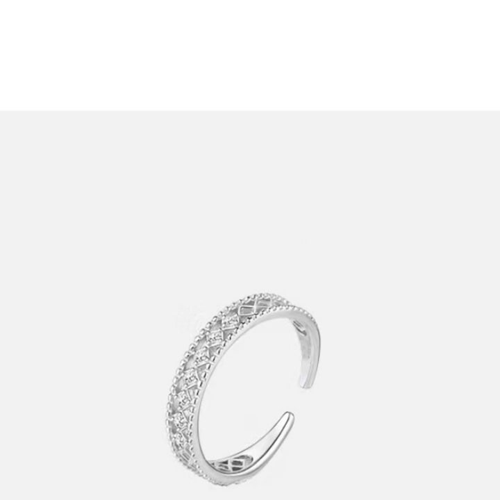 Inel reglabil argint 925 CK 14x4mm argintiu