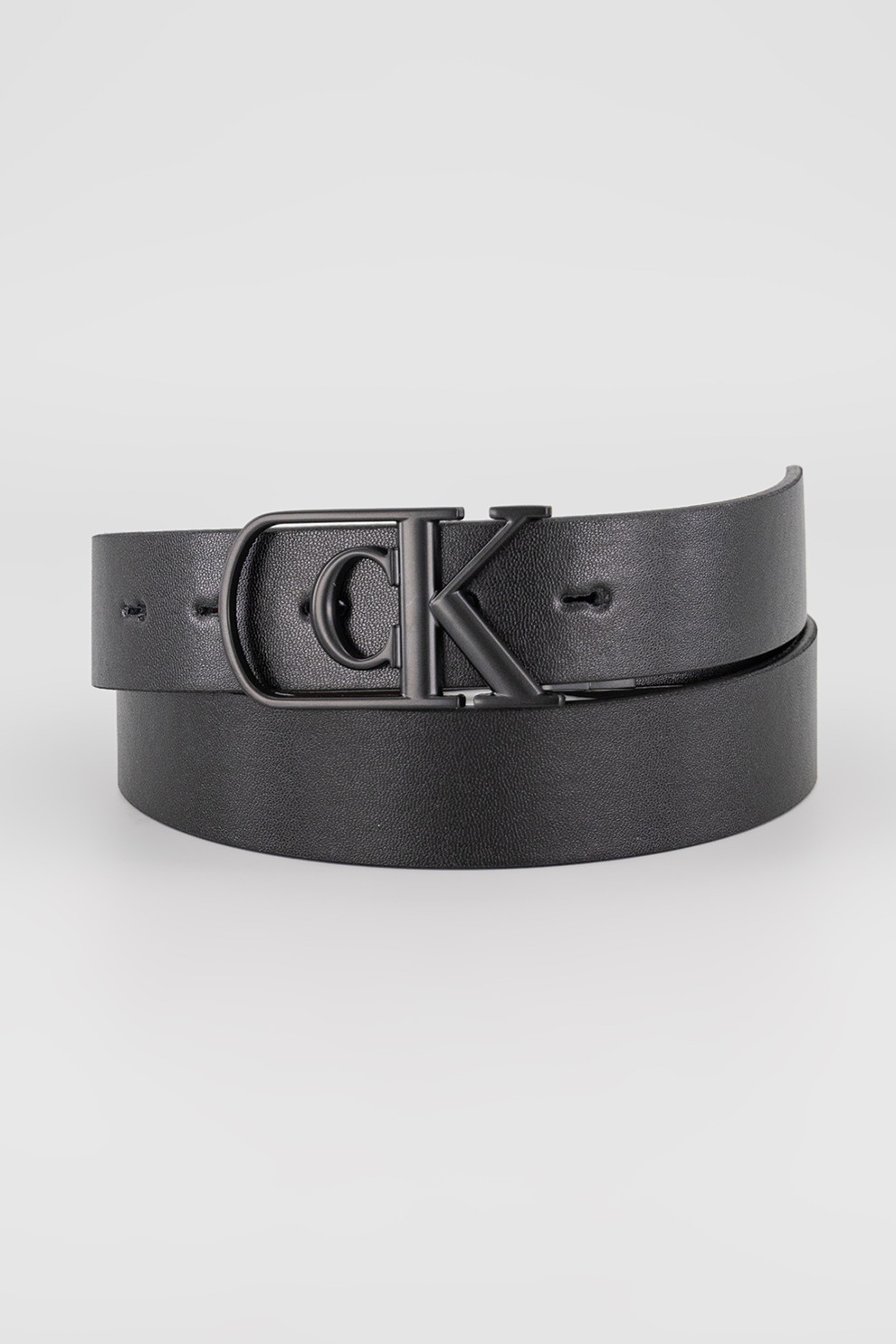 CALVIN KLEIN, Curea cu catarama metalica cu monograma, Maro inchis, Negru, 95