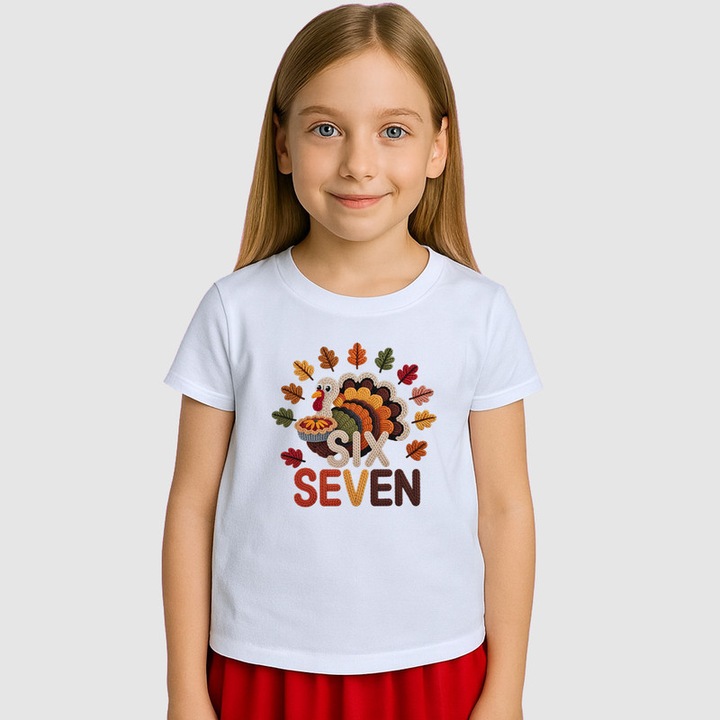 Tricou Copii SIX SEVEN 67 Curcan Toamna, Alb