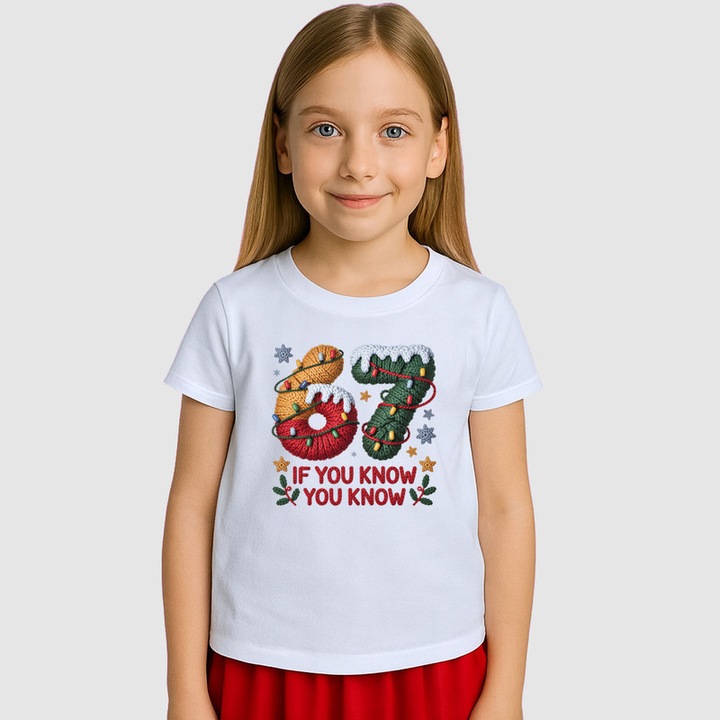 Tricou Copii SIX SEVEN 67 Daca Stii Stii, Alb