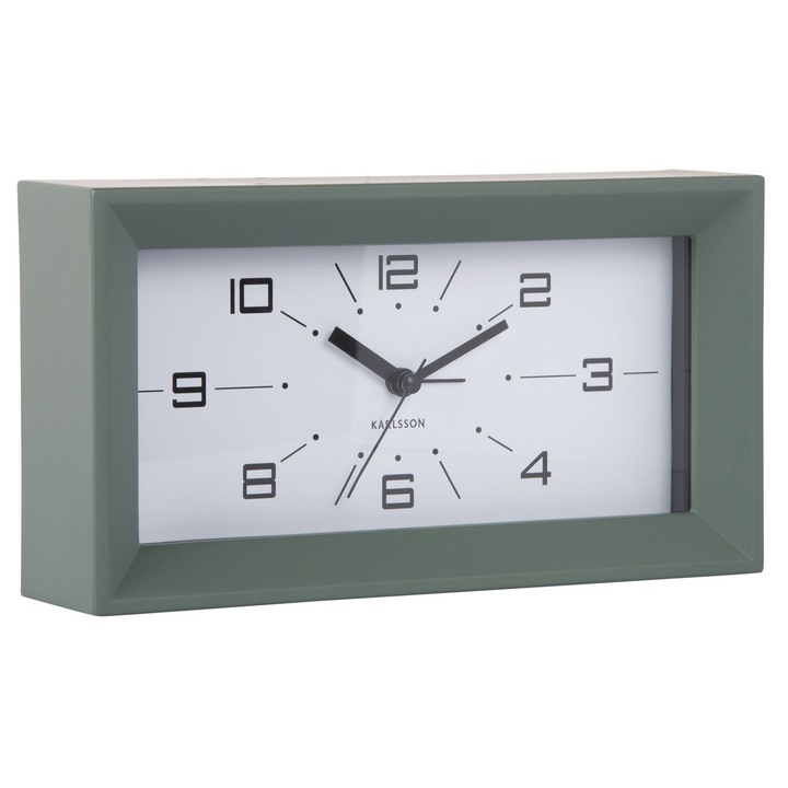 LUJO asztali óra, zöld, 20x11x5,5cm