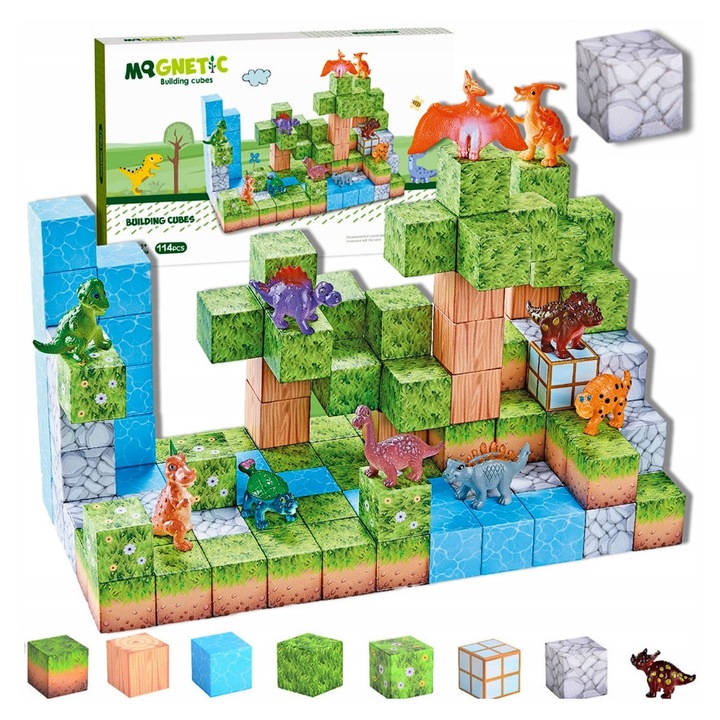 Set de constructie 114 elemente, multicolor