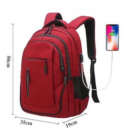 Rucsac laptop 15,6'', K&M, ergonomic, waterproof, 50x35x19cm, cu port USB si jack