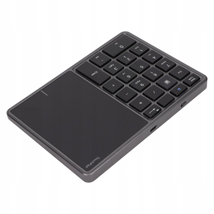 Tastatura numerica wireless cu touchpad, 22 taste, interfata tip C, dimensiuni 78x110mm