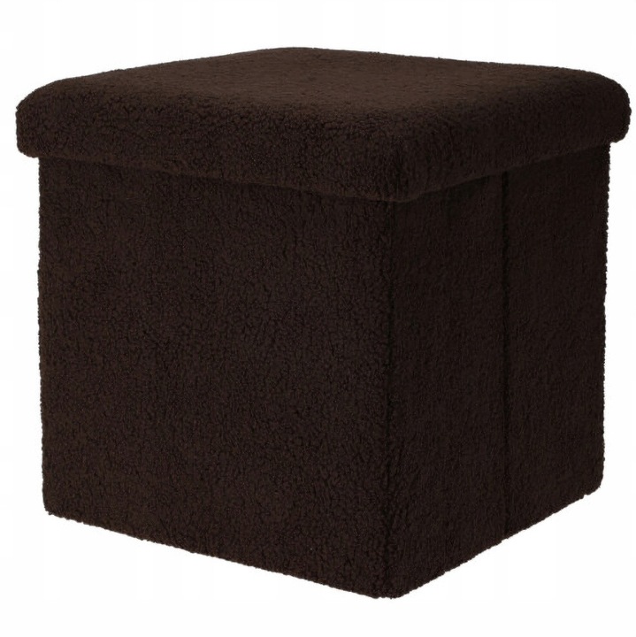 Sötétbarna puff, 38x38cm, 55L, tárolóhellyel