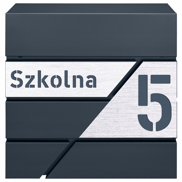 Cutie postala M-TEC MODERN personalizata, antracit, 37x37x10,5cm, cu suport pentru ziare si doua chei