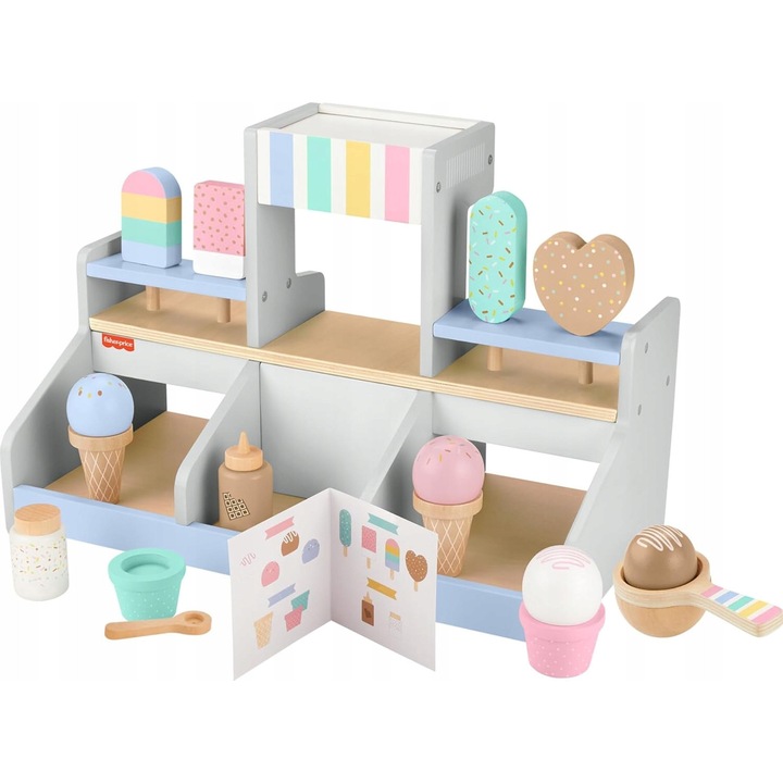 Комплект за игра Fisher-Price HXV21, 18 елемента, дървен, за деца 3+